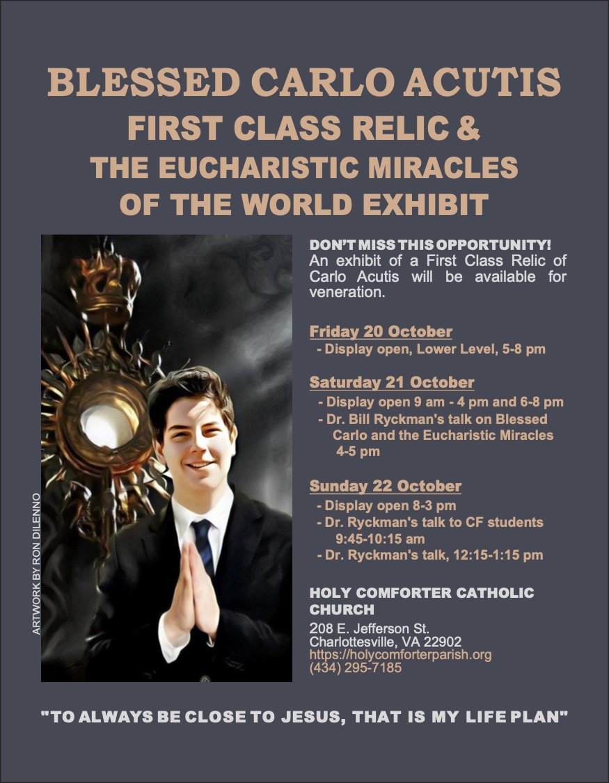 Blessed Carlo Acutis First Class Relic Exhibit
